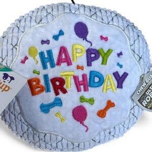 Happy Birthday dog squeaky tough toy